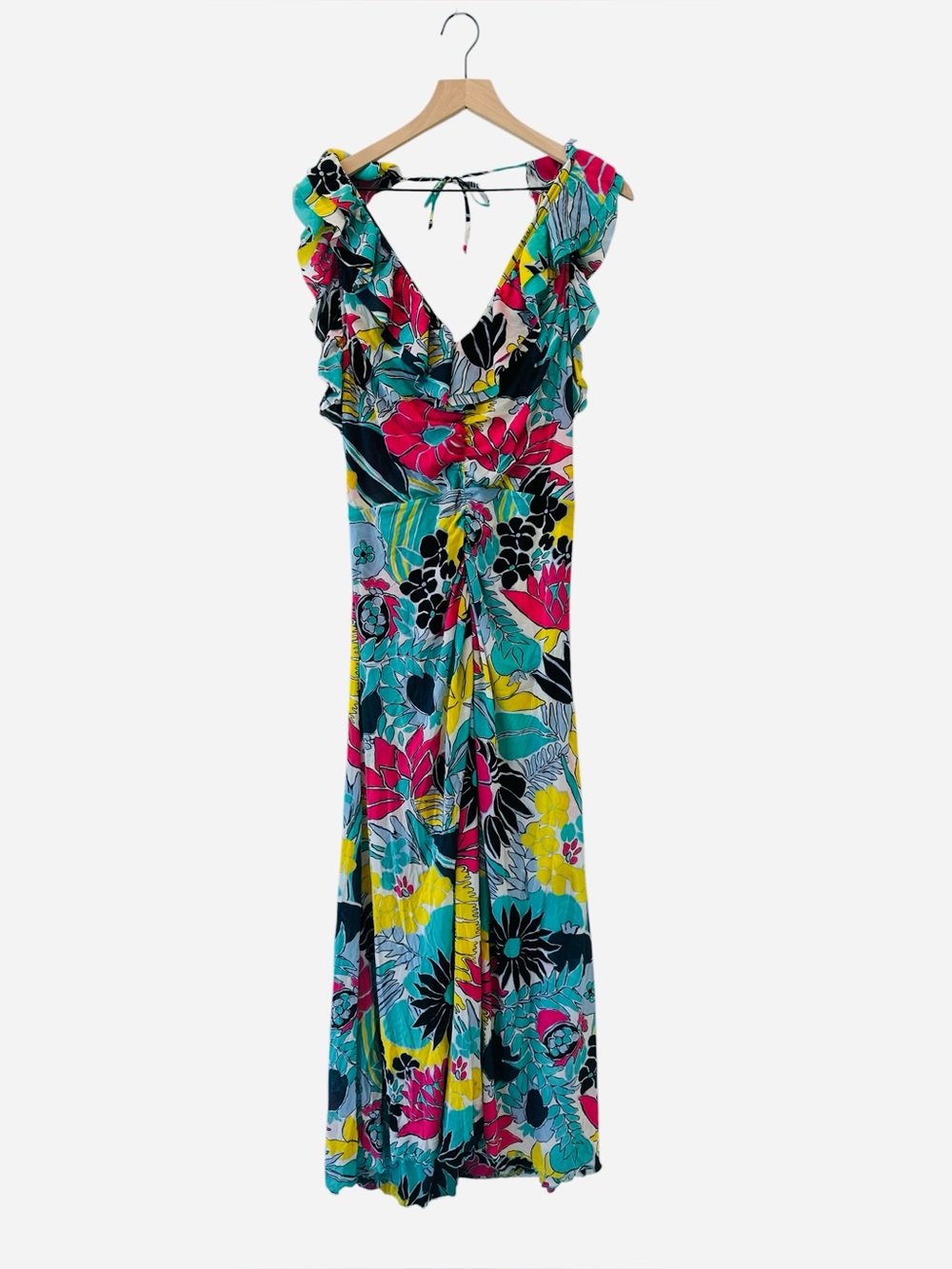 Diane Von Furstenberg Sean Floral Mesh Ruffle Maxi Dress - Picture 5 of 10